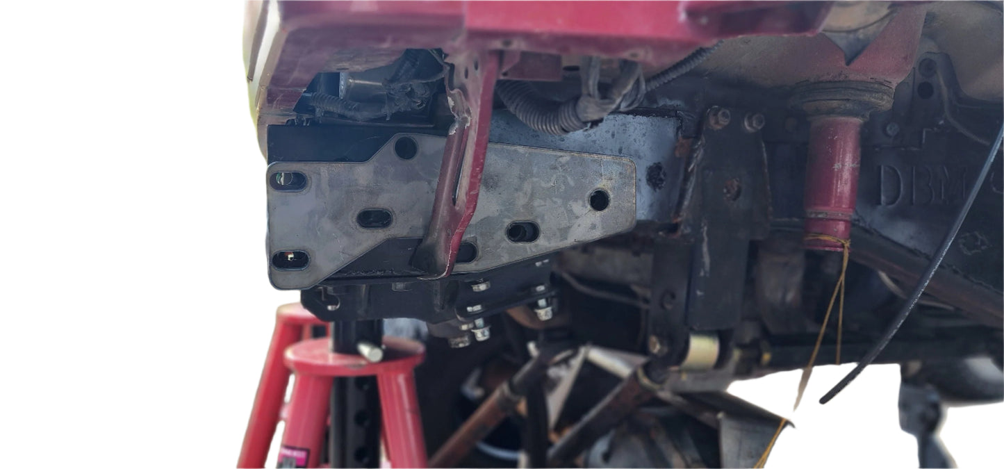 Heavy Duty Front Bumper Tie in Brackets | for JEEP XJ/MJ Cherokee Comanche 1/4" Metal Plate covers steering box area well to reinforce it