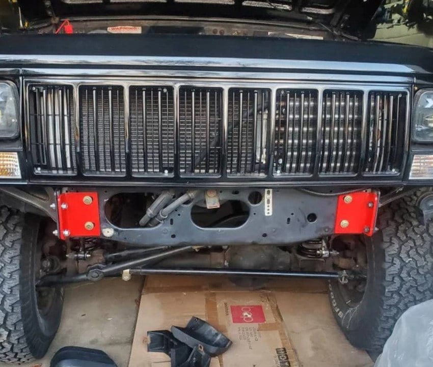 Heavy Duty Front Bumper Tie in Inner Frame L Brackets for JEEP Cherokee Comanche 1/4"  or 1/8" Metal Plate for Unibody Preserve diy bumper