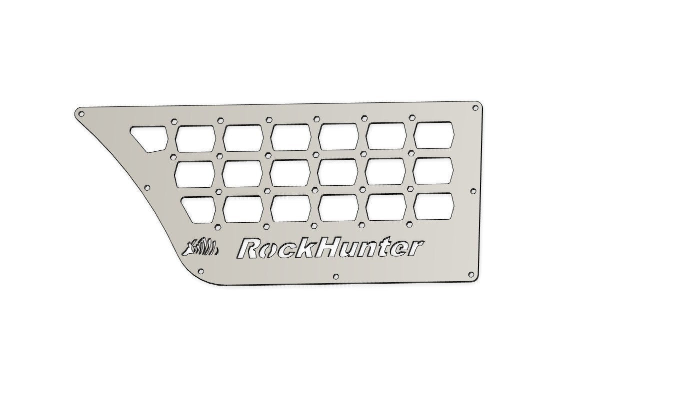 Hd Personalized Rear Cubby sidekick Molle Plate designed for Jeep Cherokee XJ 1984 to 2001 for rear Cargo area CNC CUT preservation mods