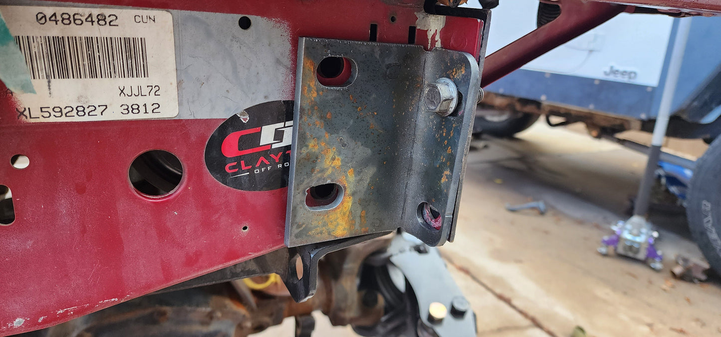 Heavy Duty Front Bumper Tie in Brackets | for JEEP XJ/MJ Cherokee Comanche 1/4" Metal Plate covers steering box area well to reinforce it