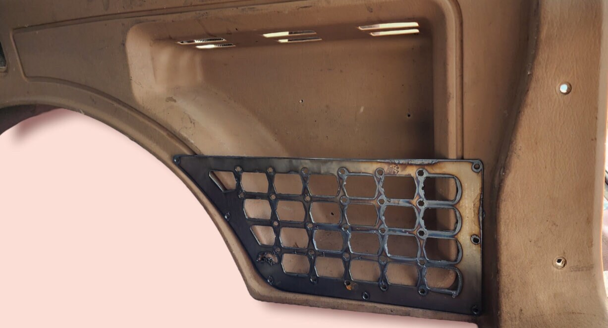 Hd Personalized Rear Cubby sidekick Molle Plate designed for Jeep Cherokee XJ 1984 to 2001 for rear Cargo area CNC CUT preservation mods