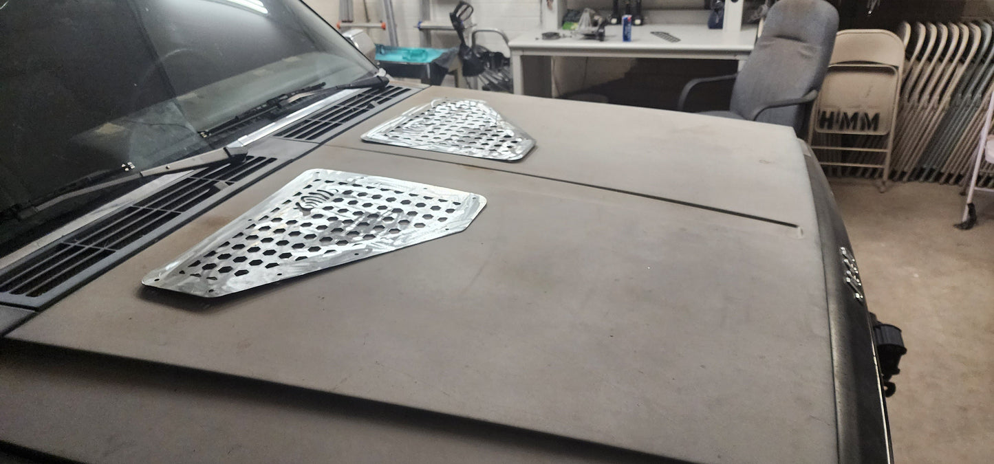 HD Universal Hood Vents for Xj Wj Zj Tj Yj Cj Lj Cherokee Jeep 1984 to 2001 / for jeep offroad truck preservation mods restoration heat soak
